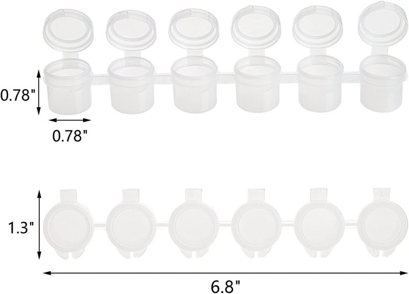 ZEAYEA 100 Strips 600 Pots Empty Paint Pots, Mini Paint Storage Cup with Lids, 5ml/ 0.17 oz Plastic Paint Container for Classrooms School Arts Crafts Paint Supplies - Image 2